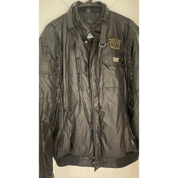 mazak tpm cat jacket caterpillar Black Turning Point 80s Winter Xxl Tractor Rare - Picture 1 of 6